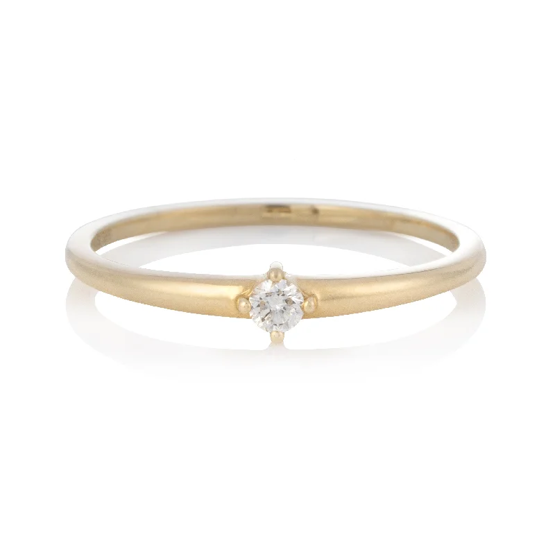 women’s gold ring-Petite Round Ring