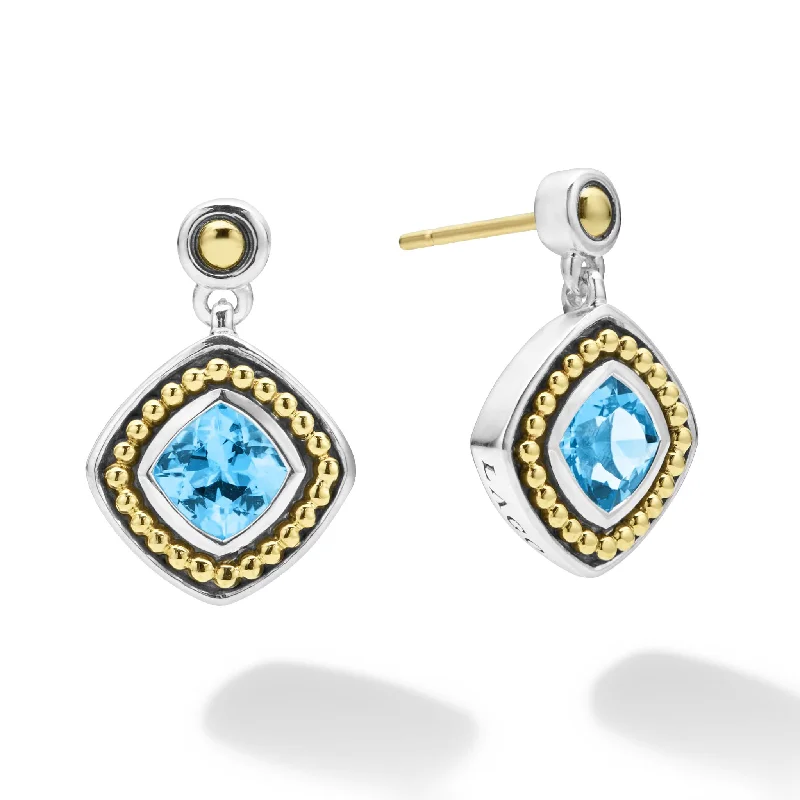 women’s trendy hoop earrings-Swiss Blue Topaz Drop Earrings