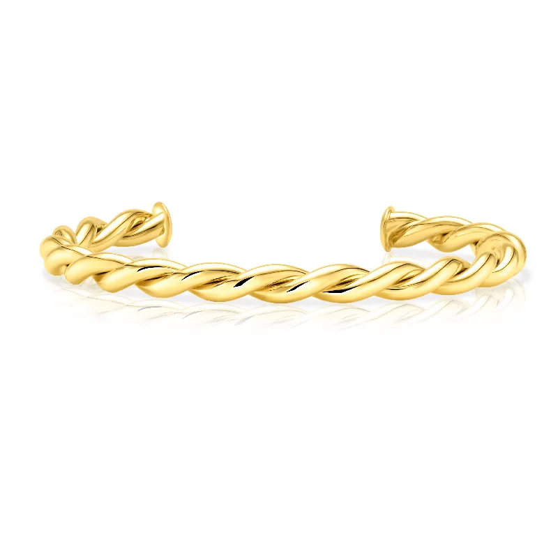 women’s statement bangles-TWISTED CUFF, GOLD