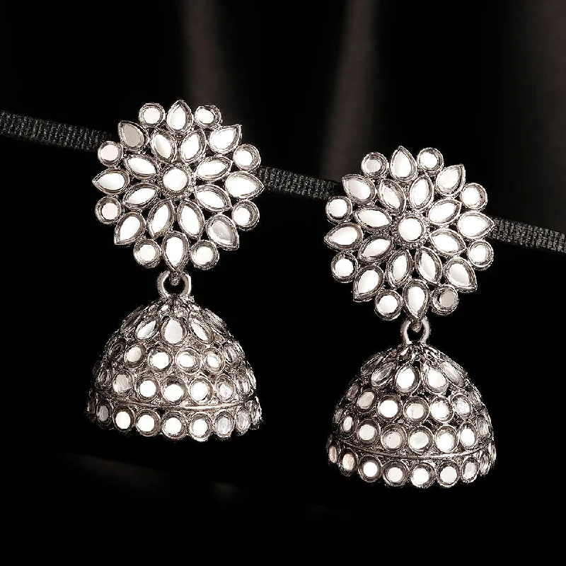 women’s gemstone drop earrings-Shrishti Fashion Graceful Silver Plated Jhumki Earring For Women