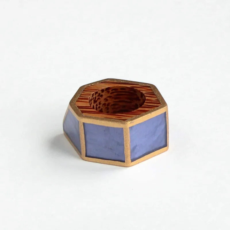 women’s custom ring-Blue and Gold Geometric Ring by Sylca