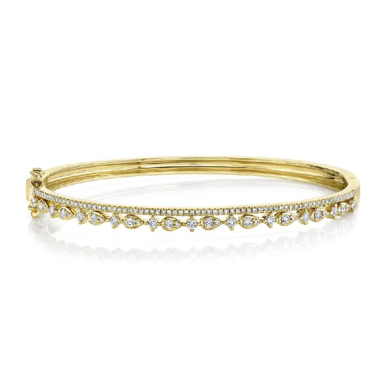 women’s classic bracelet-14K Yellow Gold Diamond Double Row Bangle