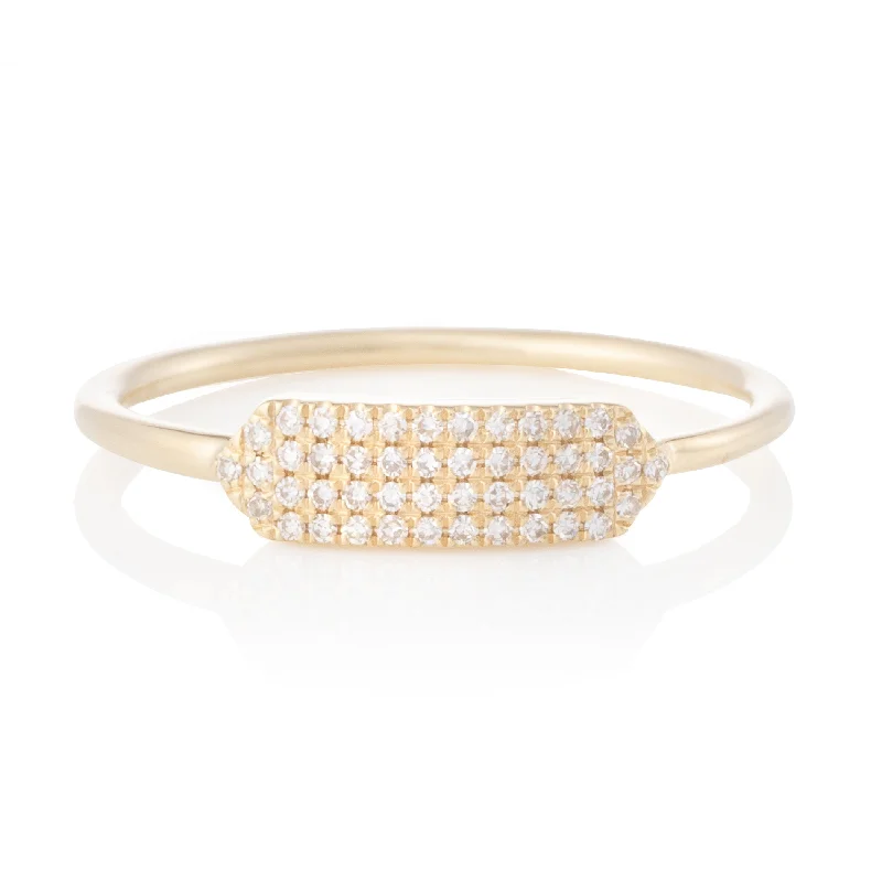 women’s wedding set ring-Petite Pave Shield Ring