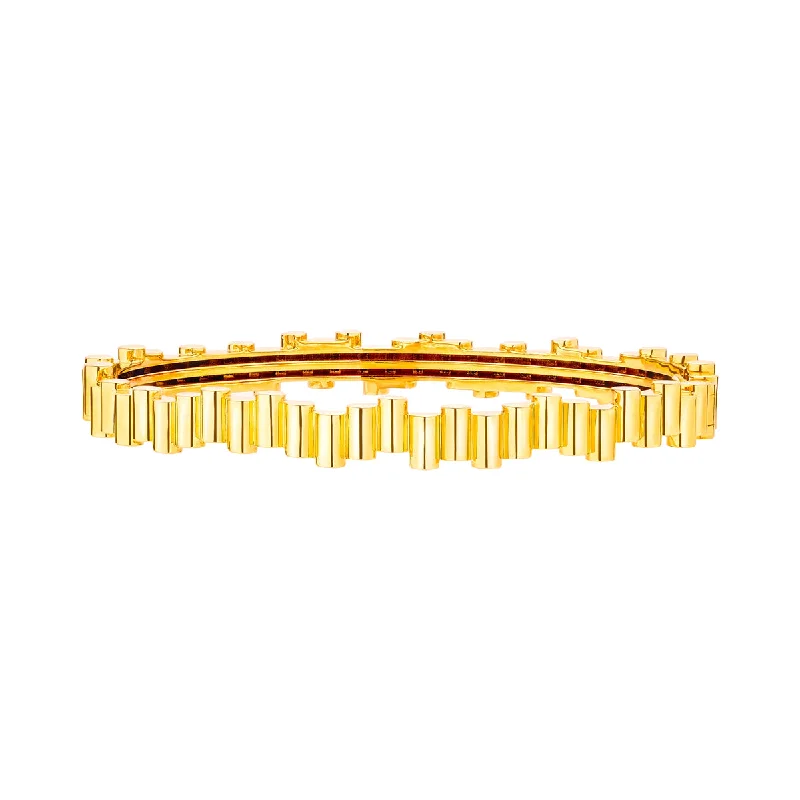 women’s cuff with diamonds-Edge Bangle