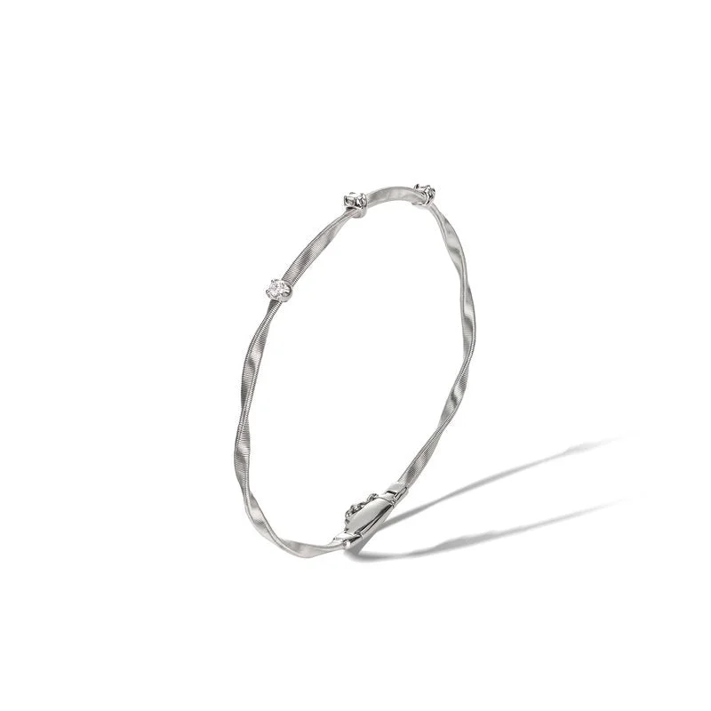 women’s stacked bangle-Marrakech White Gold & Diamond Stackable Bangle