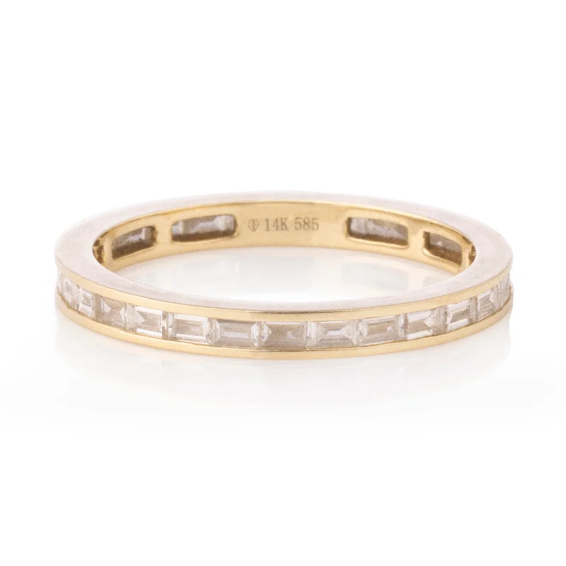 women’s princess-cut ring-Simple Channel Set Baguette Eternity Band