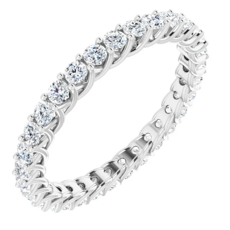 women’s floral gemstone ring-Platinum 9/10 CTW Diamond Eternity Band