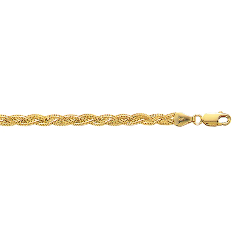 women’s boho bracelet-14K Gold 3.5mm Braided Fox Chain