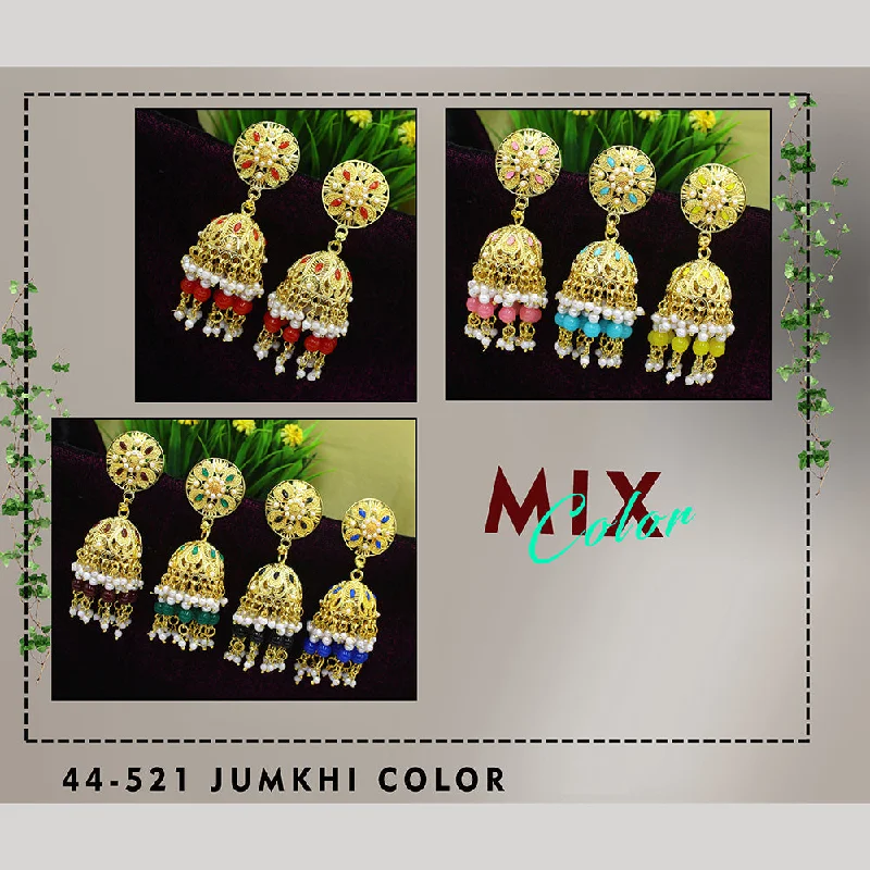 women’s moonstone earrings-Mahavir Gold Plated Jhumki Earrings