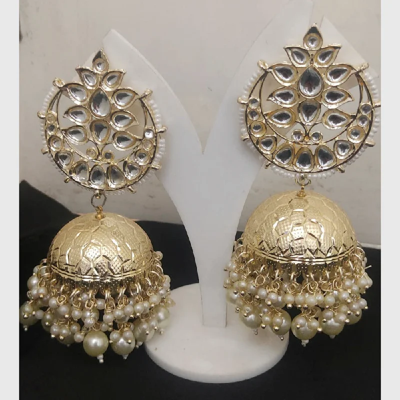 women’s gold drop earrings-Lucentarts Jewellery Gold Plated Jhumki Earrings