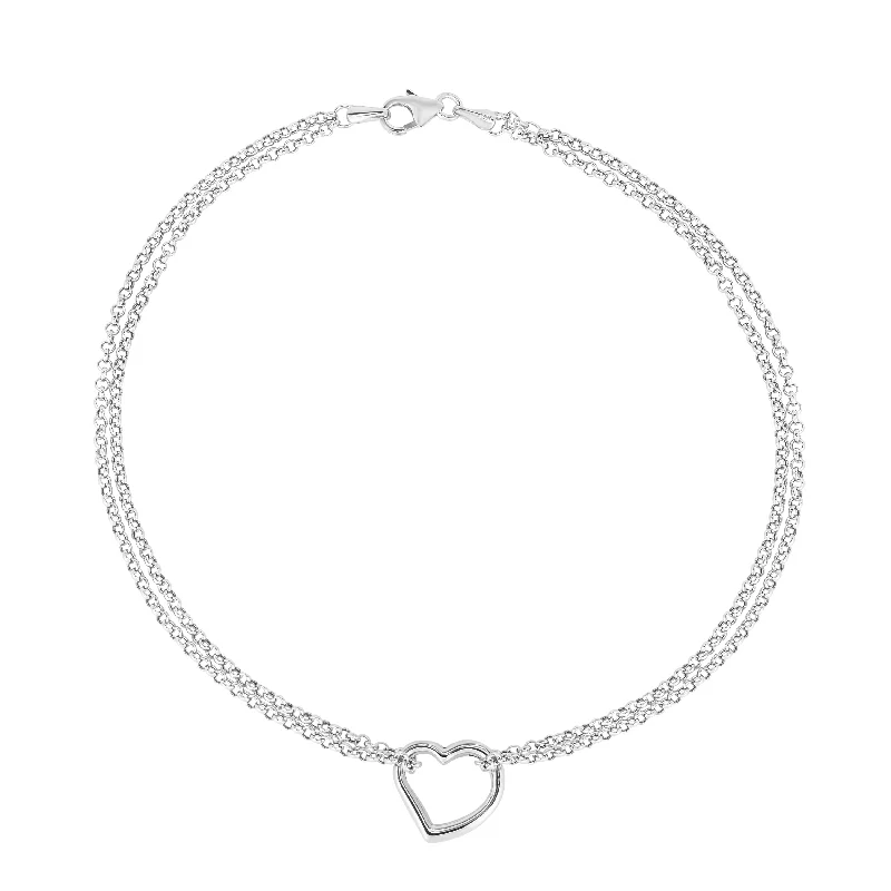 women’s oval bangle-14K Gold Open Heart Anklet