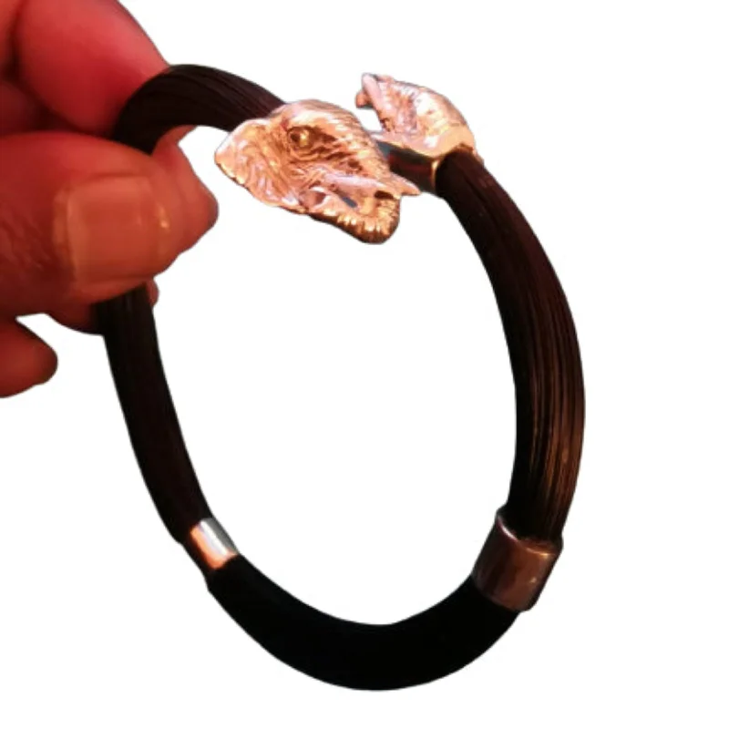 women’s cuff with diamonds-Elephant Hair Bypass Bangle