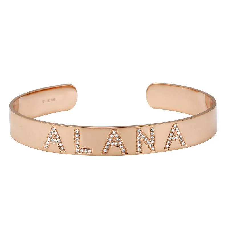 women’s trendy bracelet-14K Rose Gold Personalized Bangle