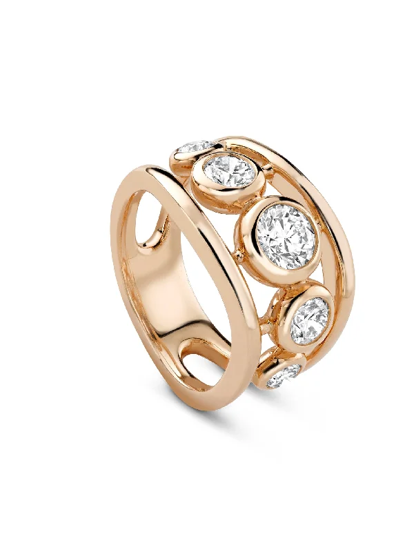 women’s unique design ring-Beach Diamond Rose Gold Ring