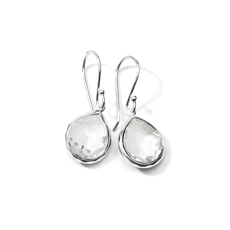 women’s fancy earrings-Rock Candy Mini Teardrop Earrings in Sterling Silver