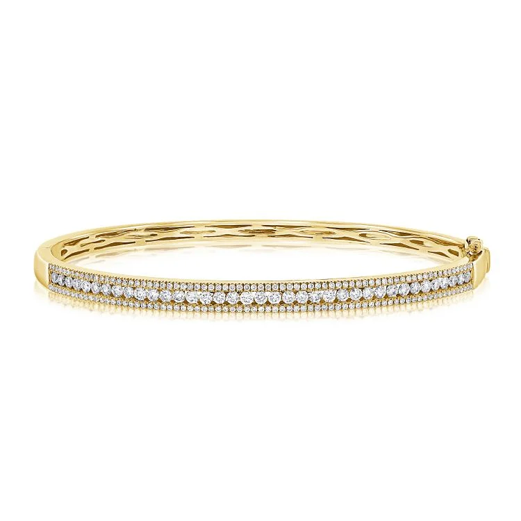 women’s polished bracelet-14K Yellow Gold Diamond Bangle