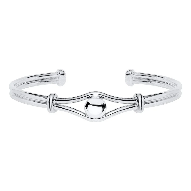 women’s personalized bracelet-LeStage® Cape Cod : SS Split Shank Bead Cuff