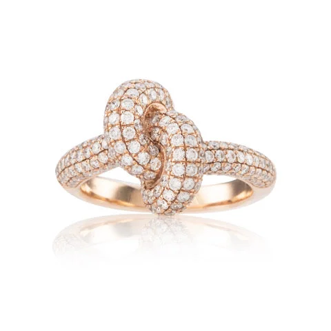 women’s vintage diamond ring-Nouer Pave Knot Ring