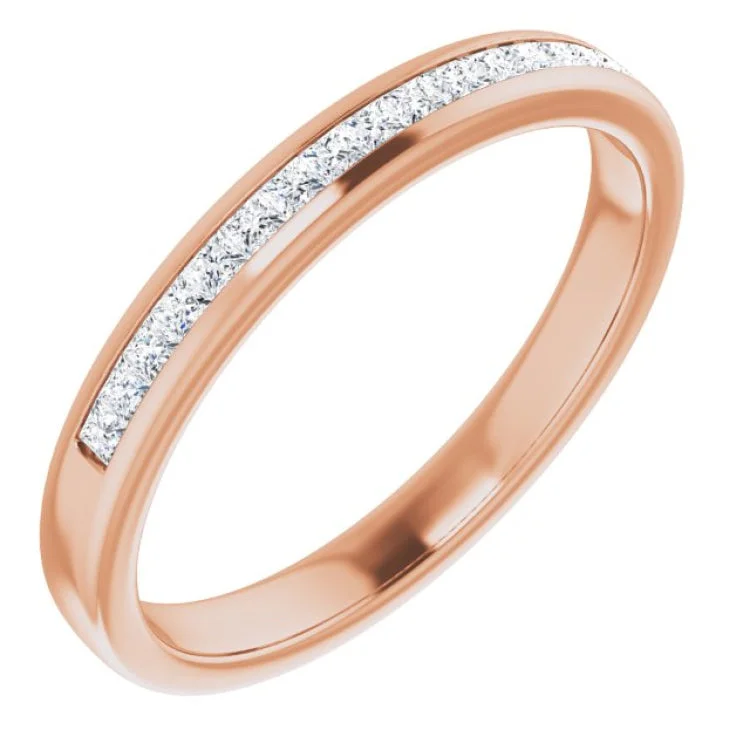 women’s wedding anniversary ring-14K Rose 3/8 CTW Natural Diamond Band