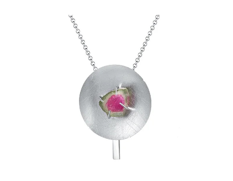 women’s heart pendant necklace-Raw Tourmaline Necklace