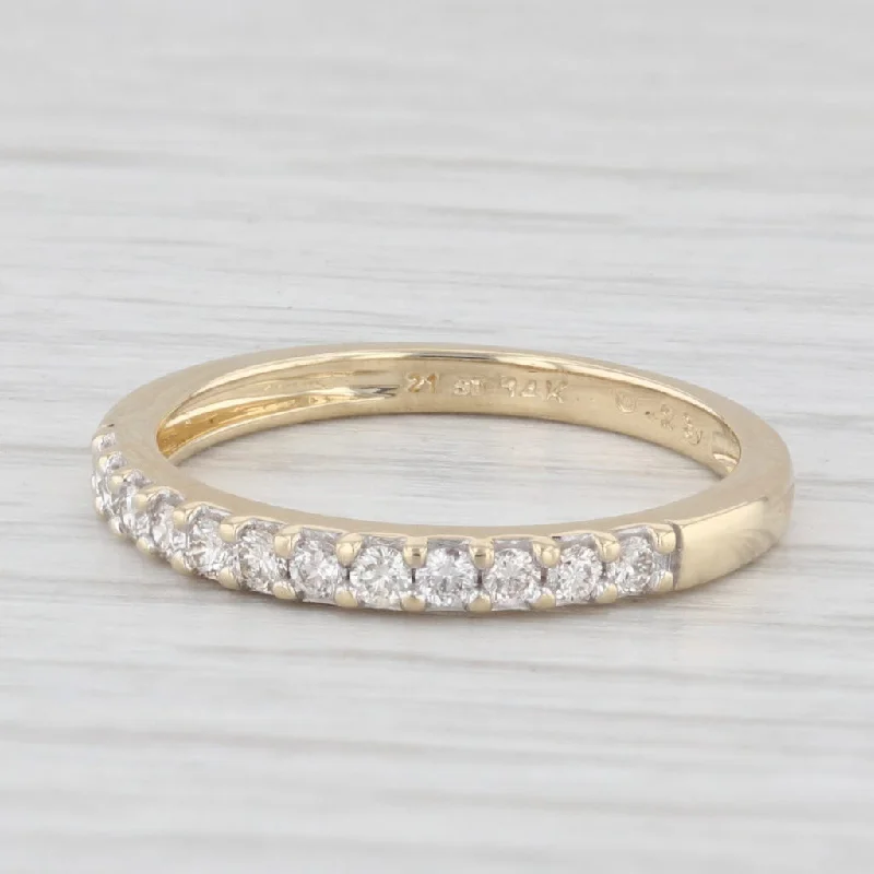 women’s white sapphire engagement rings-0.23ctw Diamond Wedding Band 14k Yellow Gold Size 6 Anniversary Stackable Ring