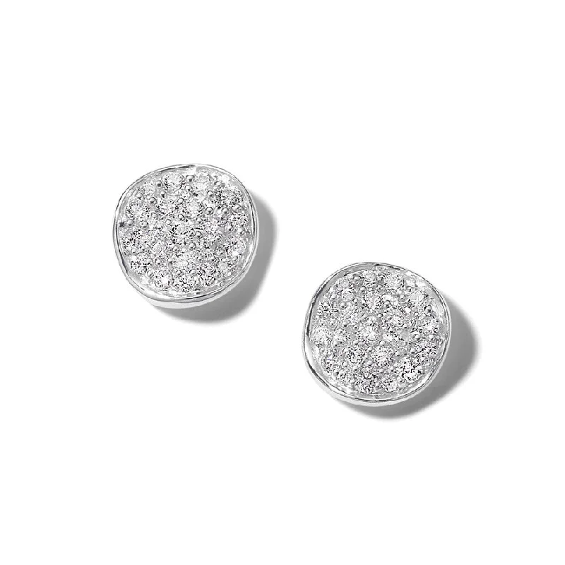 women’s chain earrings-Diamond Mini Flower Stud Earrings