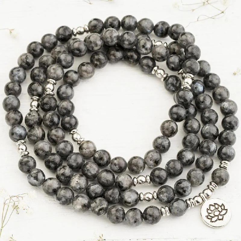 women’s floral bracelet-Labradorite Mala