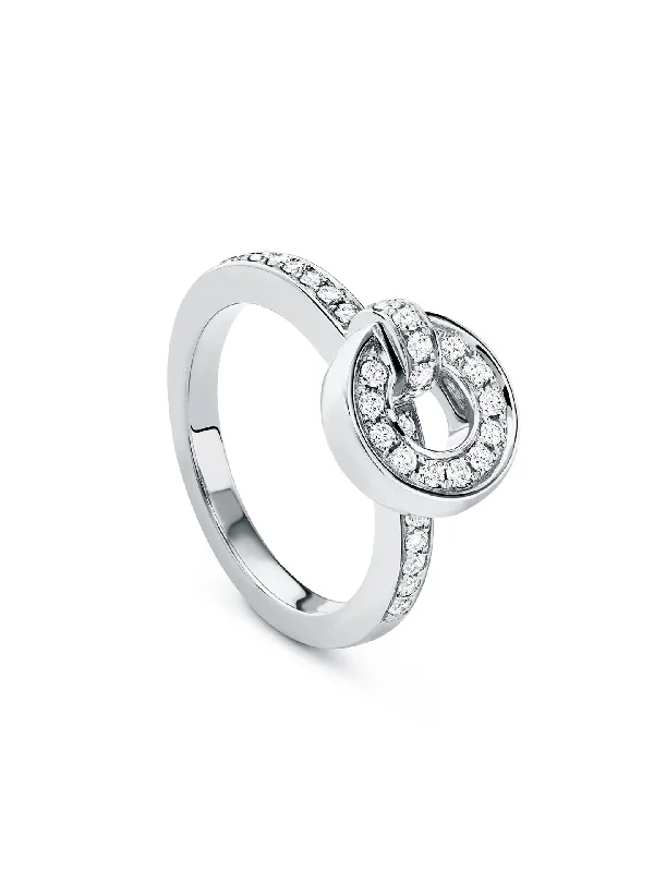 women’s stackable diamond rings-Roulette Pavé Diamond Band White Gold Flip Ring