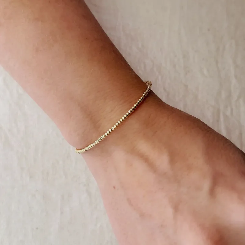 women’s boho bracelet-Gold-Filled Bead Cuff