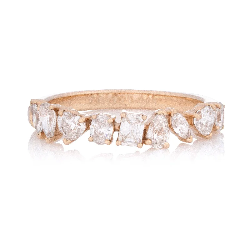 women’s oval-cut ring-Diamond Charm Half Eternity Ring