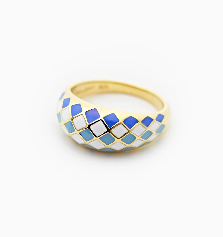 women’s opal ring-Snow Checker Ring