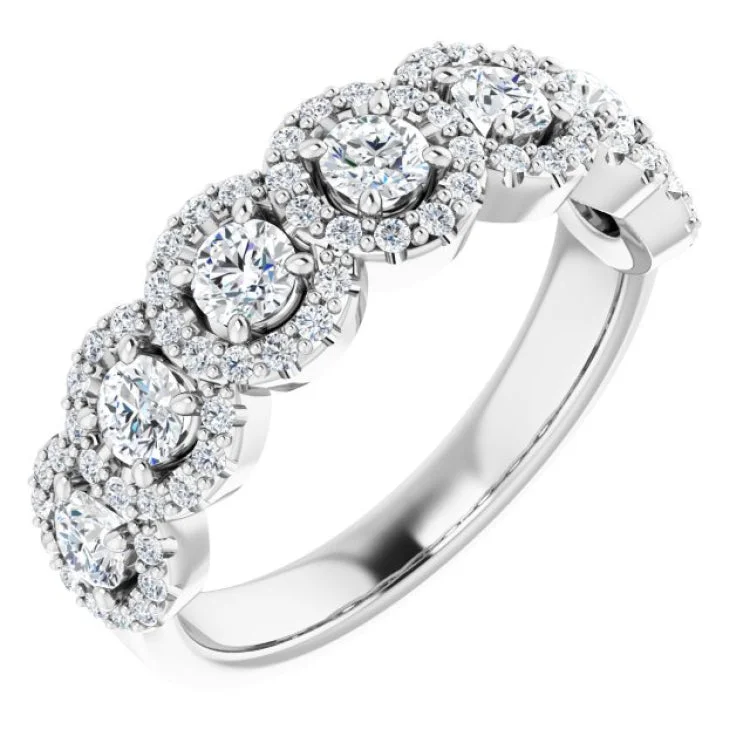 women’s platinum ring-14K White 7/8 CTW Natural Diamond Anniversary Band