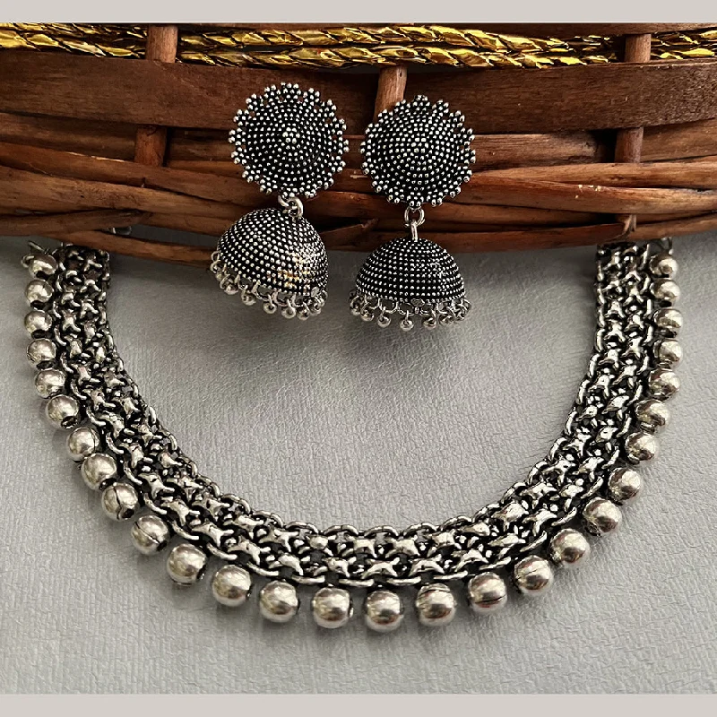 women’s sophisticated necklace-Shringarstreet Light Weight Oxidized Necklace Set