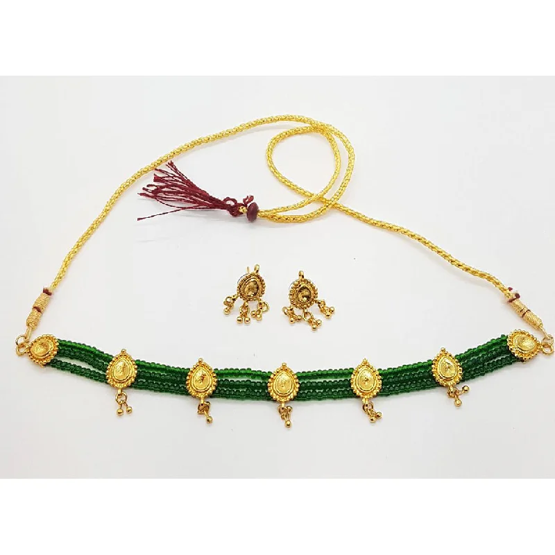 women’s layered gold necklace-Raiyaraj Gold Plated Pack Of 3 Necklace Set