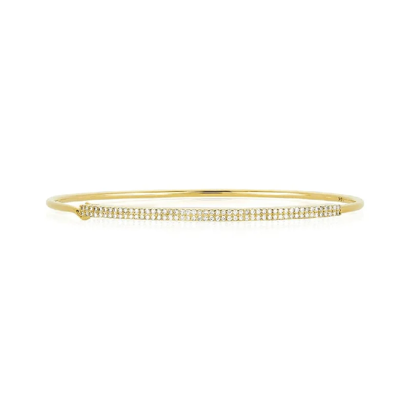 women’s charm and bead bracelet-Double Row Pave Bangle