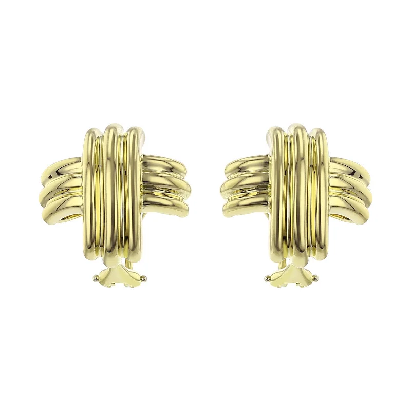 women’s casual earrings-Tiffany 18K Yellow Gold X Clip-on Earrings