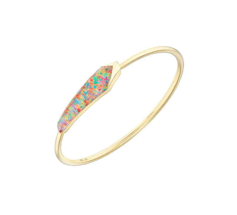 women’s tennis bangle-Shard Flexi Bangle in Fire Opalescent