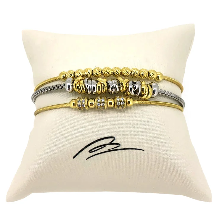 women’s bracelet with charms-Chuncky Gold Stack