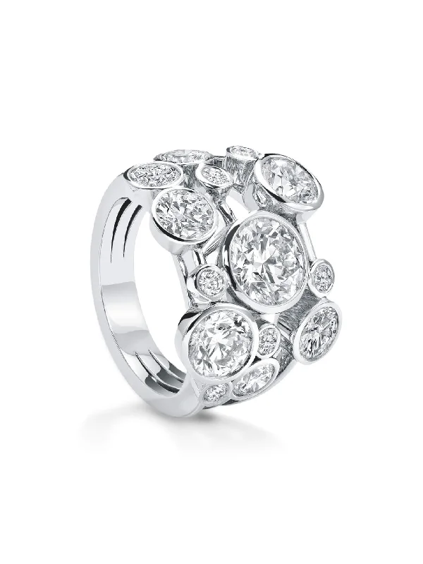 women’s gemstone ring-Raindance Platinum Diamond Mega Ring