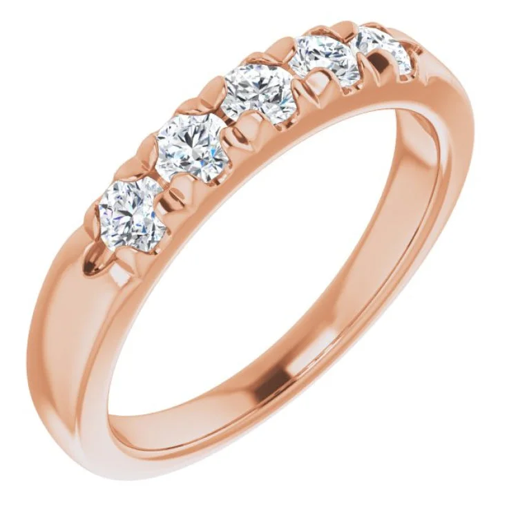 women’s twist ring-14K Rose 1/2 CTW Natural Diamond Anniversary Band