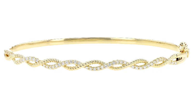 women’s beaded bracelet-Twisted Diamond Bangle