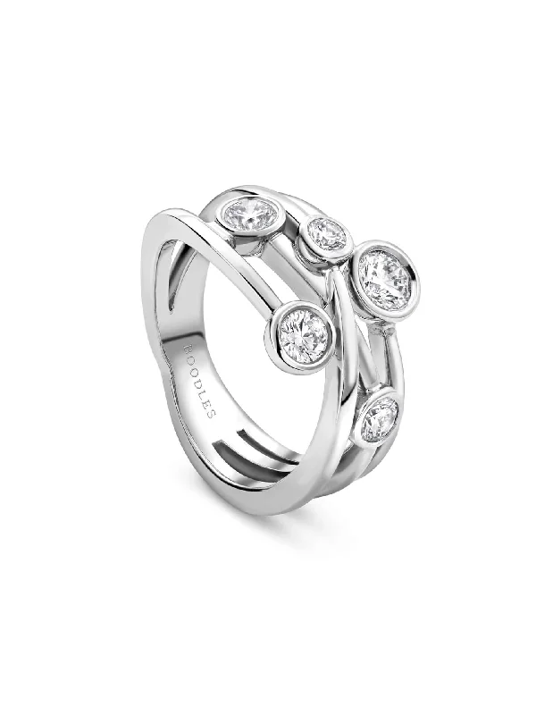 women’s gemstone ring-Raindance Five Diamond Platinum Ring