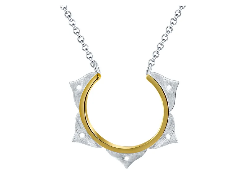 women’s diamond necklace-Lotus Flower Minimalist Necklace