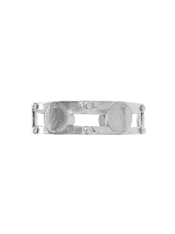 women’s crystal bracelet-Domenica Coin Bangle