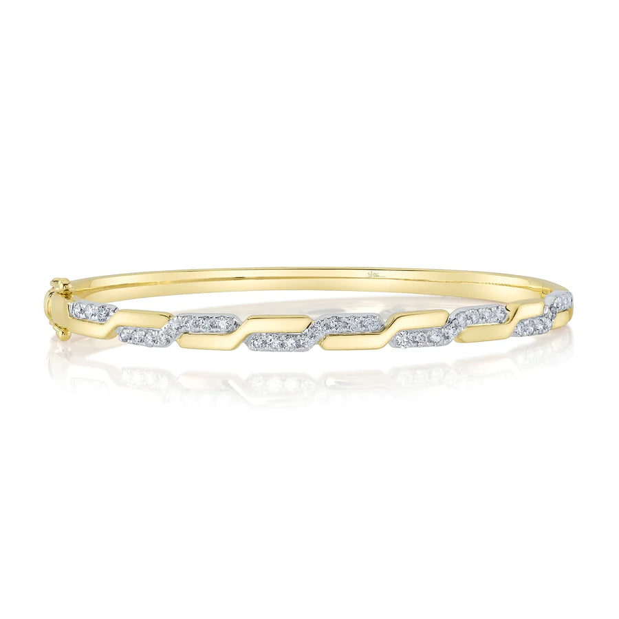 women’s stackable bracelet-14K Two Tone Diamond Bangle