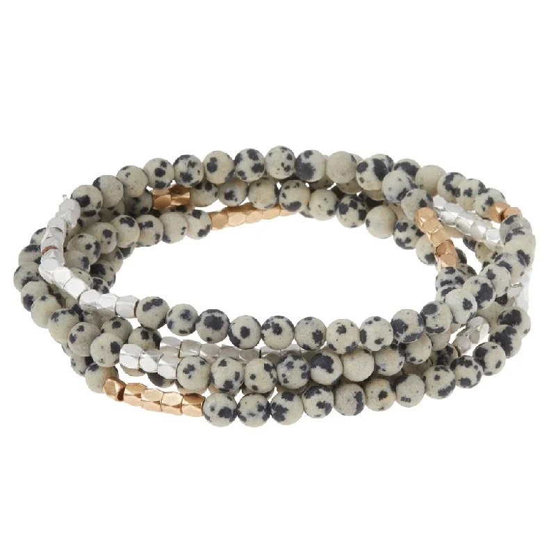 women’s stacked bangle-Scout Curated Wears : Stone Wrap - Dalmatian Jasper - Stone of Joy