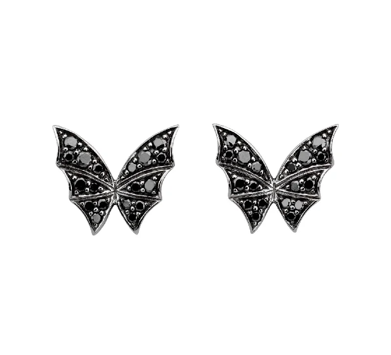 women’s clip-on earrings-Black Diamond Fly by Night Pave Studs