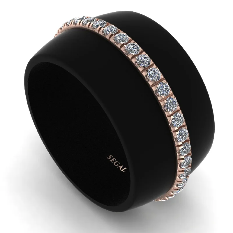 women’s cushion halo engagement rings-Men's Diamond Studded Wedding Band - Anthony No. 2