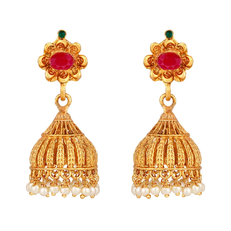 women’s fancy earrings-Shrishti Fashion Lovely Gold Plated Jhumki Earring For Women