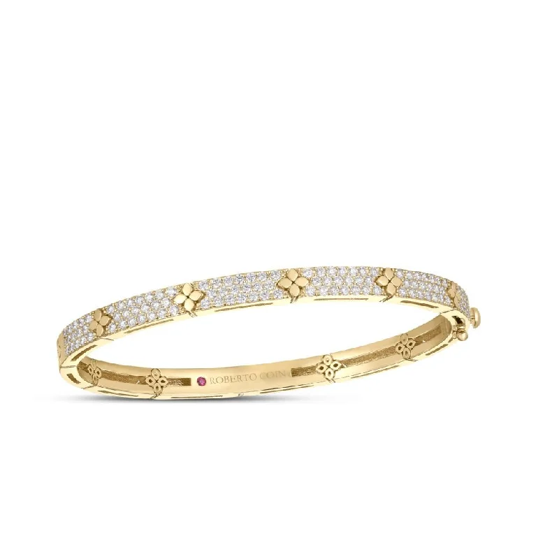 women’s classic gold bangle-18k Yellow Gold Pave Love in Verona Bangle